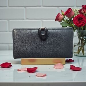 Authentic Gucci Black Leather Long Wallet